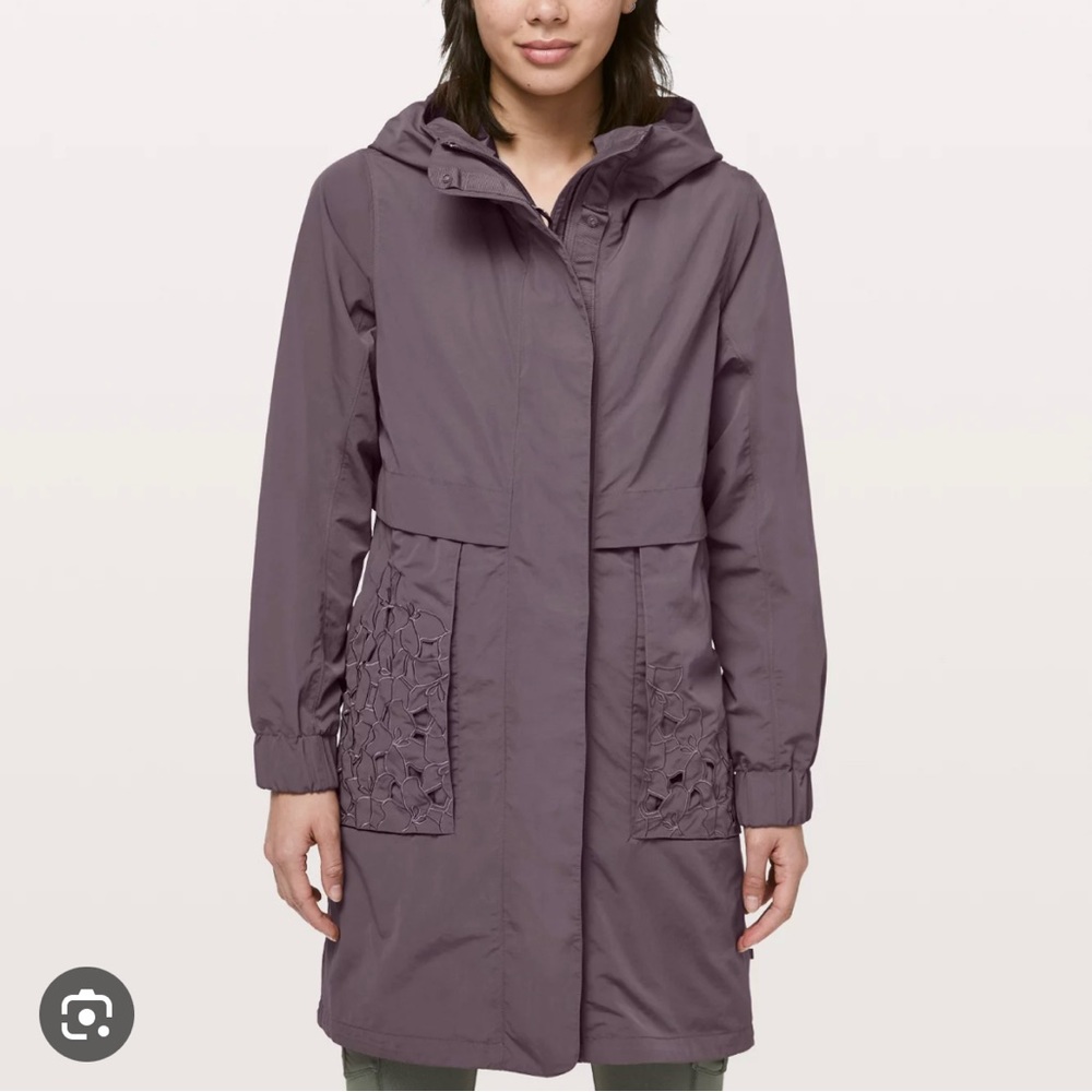 Like New Rare Lululemon Graced With Lace Long jacket raincoat size 2